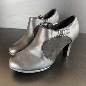 Solesenseability‎ Karine Booties Women's Size US 7.5M Black Leather Side Zipper